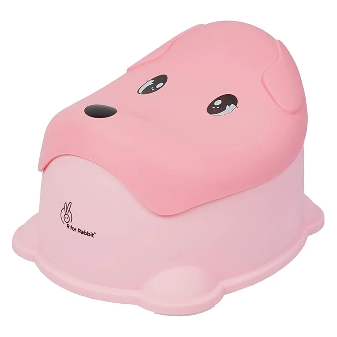 R for Rabbit Puppy Potty Seat Potty Training Seat Light Weight Smooth Curves for New Born Baby Infant Kids Weight Up to 40Kg 1 to 7 Years (Pink)
