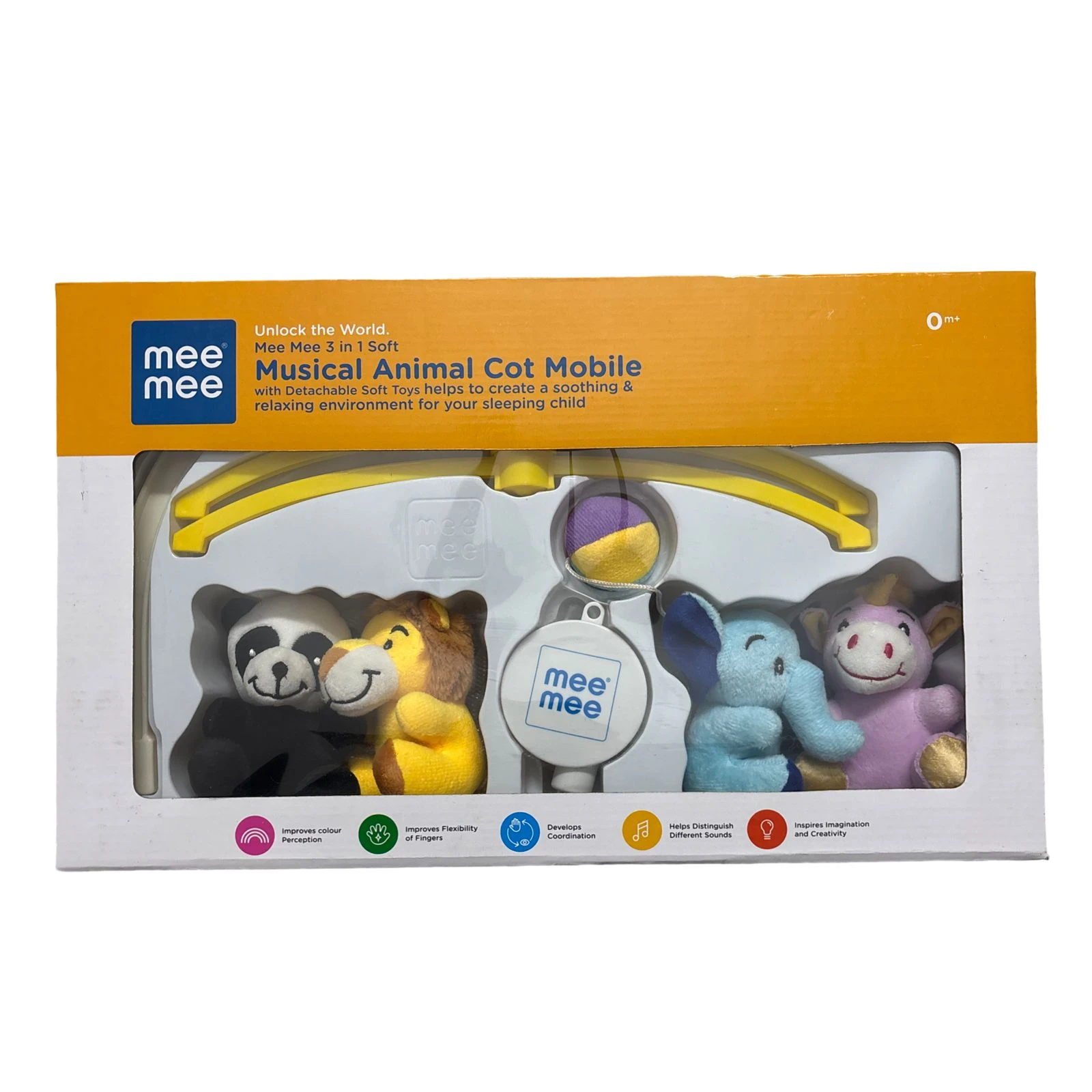 Mee Mee 3 in 1 Soft Musical Animal Cot Mobile with Detachable Toys – Soothing Sleep Environment for Newborns (0m+)