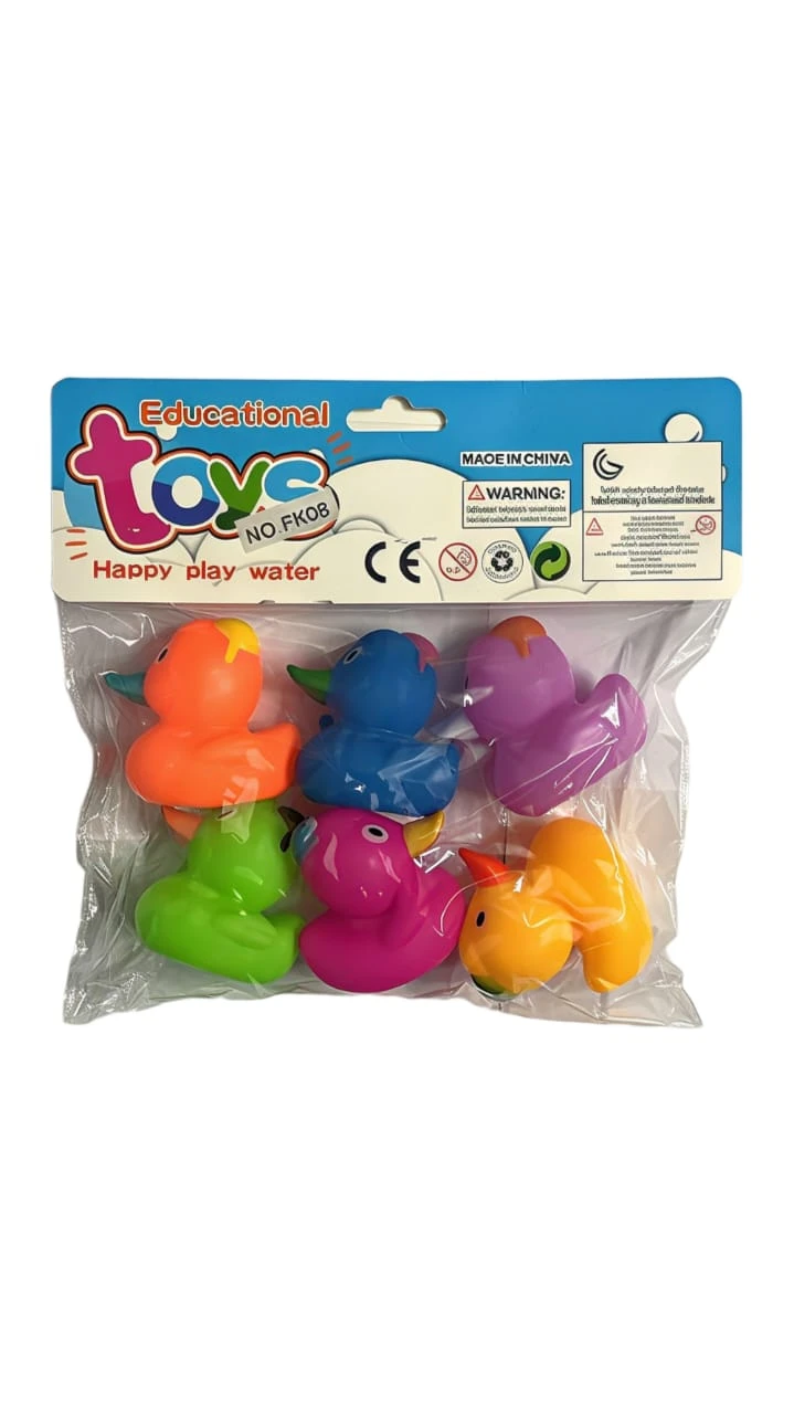 5 Pcs Multicolor Rubber Duck Set – Educational Water Toys for Bath Time Fun