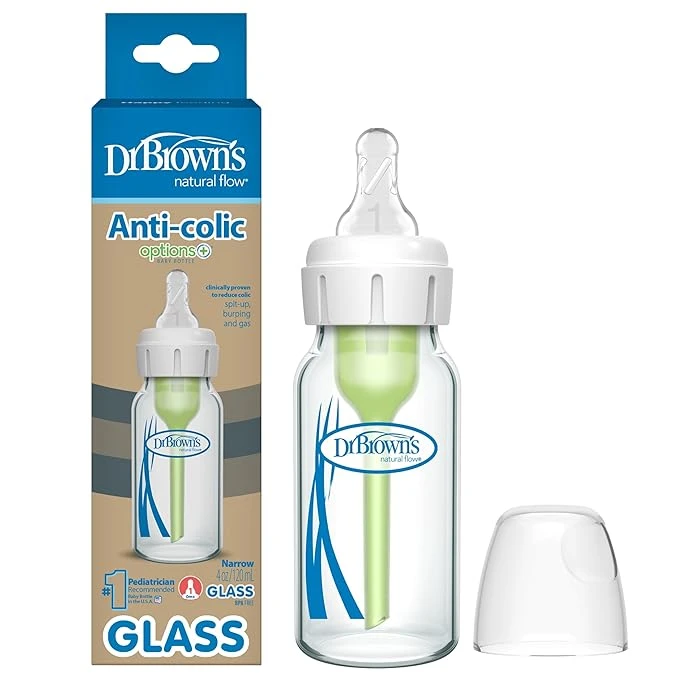 Dr. Brown's Natural Flow Options+ Narrow Neck Glass Baby Bottle - 120 ml