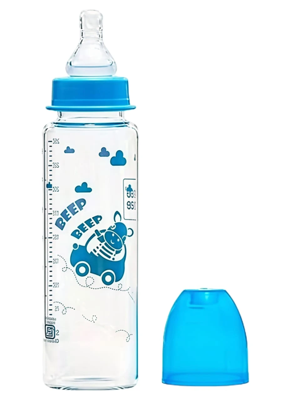Mee Mee Premium Glass Feeding Bottle 250ml - BlueBTL