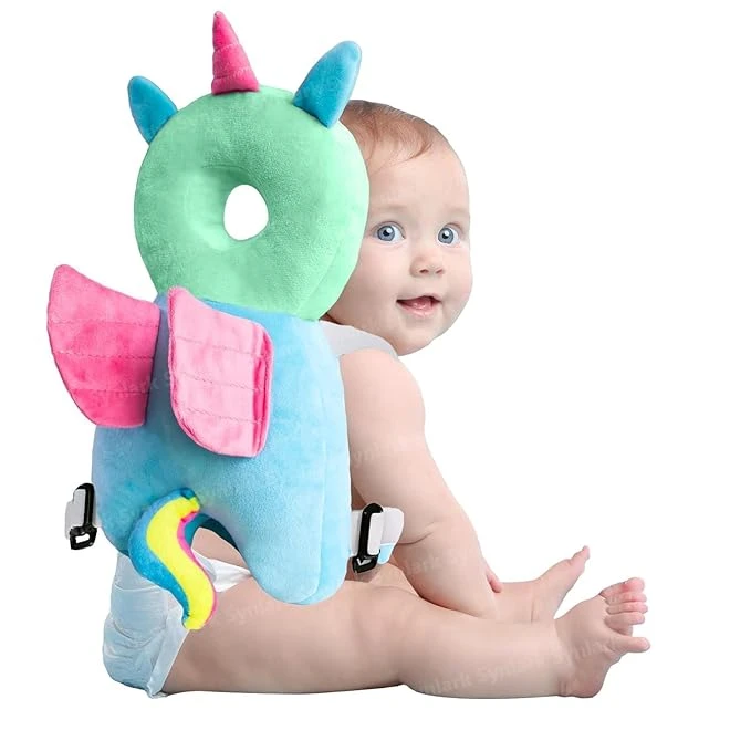 Baby Safety Cushion – Cotton Plush Head Protector for Toddlers with Adjustable Strap Back Support
