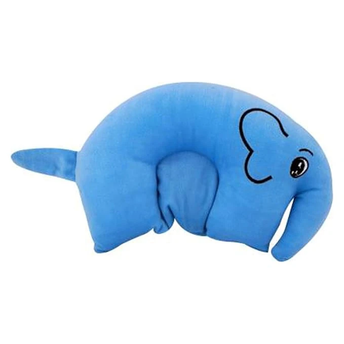 New Born Baby Pillow for 6 Months Baby with Mustard Seeds 0 to 12 Months Babies (Elephant Pillow) Light Blue