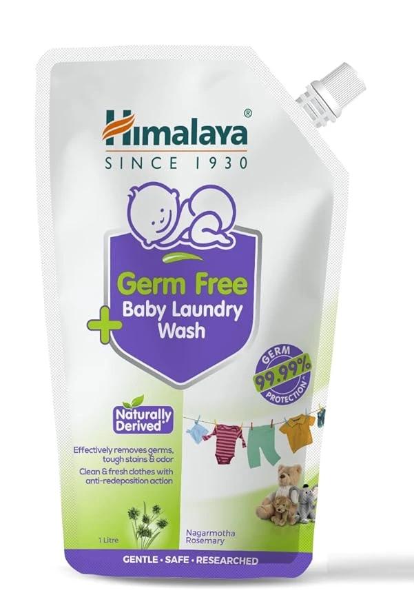Himalaya Germ Free Baby Laundry Wash 1 L Pouch Liquid, White