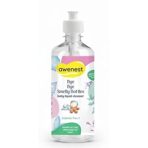 awenest Baby Liquid Cleanser 500ml | Plant-based Natural Bottle Cleaner | Sulphate, Toxin, and Fragrance Free | Certified Safe for Baby Bottles, Toys & Pump Parts | Allergen-Free Formula
