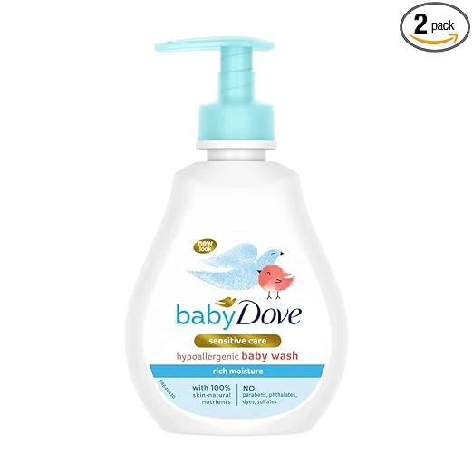 Baby Dove Rich Moisture Hair to Toe Baby Wash 200 ml, No Tears Body Wash for Baby's Soft Skin - Hypoallergenic, No Sulphates, No Parabens Visit the Baby Dove Store