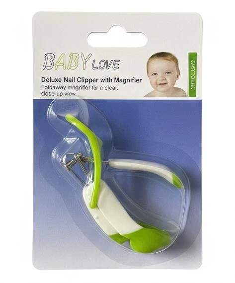 BABY LOVE Deluxe Nail Clipper with Magnifier | Safe & Clear View for Infant Nail Trimming