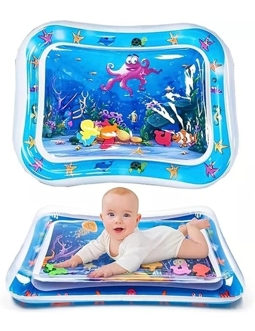 Baby Kids Water Play Mat | Inflatable Tummy Time Leakproof Water Play Mat | Fun Activity Play Center Indoor and Outdoor Water Play Bag for Baby -Assorted Colour (69 x 50 x 8 cm) | BPM-151