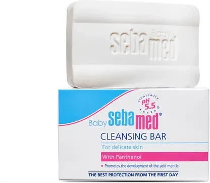 sebamed Baby Cleansing Bar|pH 5.5 |Newborn bathing|Soap Free|Tear Free  (100 g)