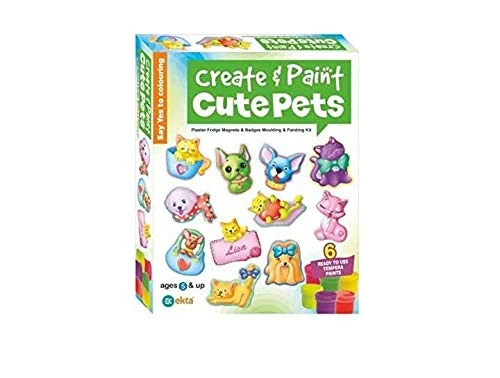 Ekta Create & Paint (Cute Pets) Multicolor Moulding & Painting Kit - Colorful ( Age 5+ & Up )