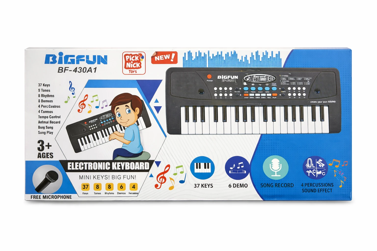 Big Fun BF-430A1 37 Keys Piano  (Black)