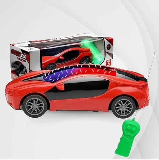 3D Famous Car Remote Control Racing Car, Red and Black, USB Rechargeable, Ages 4+ | Multi Colour