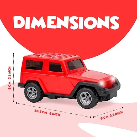 Gooyo GY-9798 Thar Rechargeable Remote Control Toy Car with Song | User-Friendly RC Toy for Kids | Red Color | Power Source: Lithium Battery in Car (Included) | Best Gift for Kids | Musical Car Toy