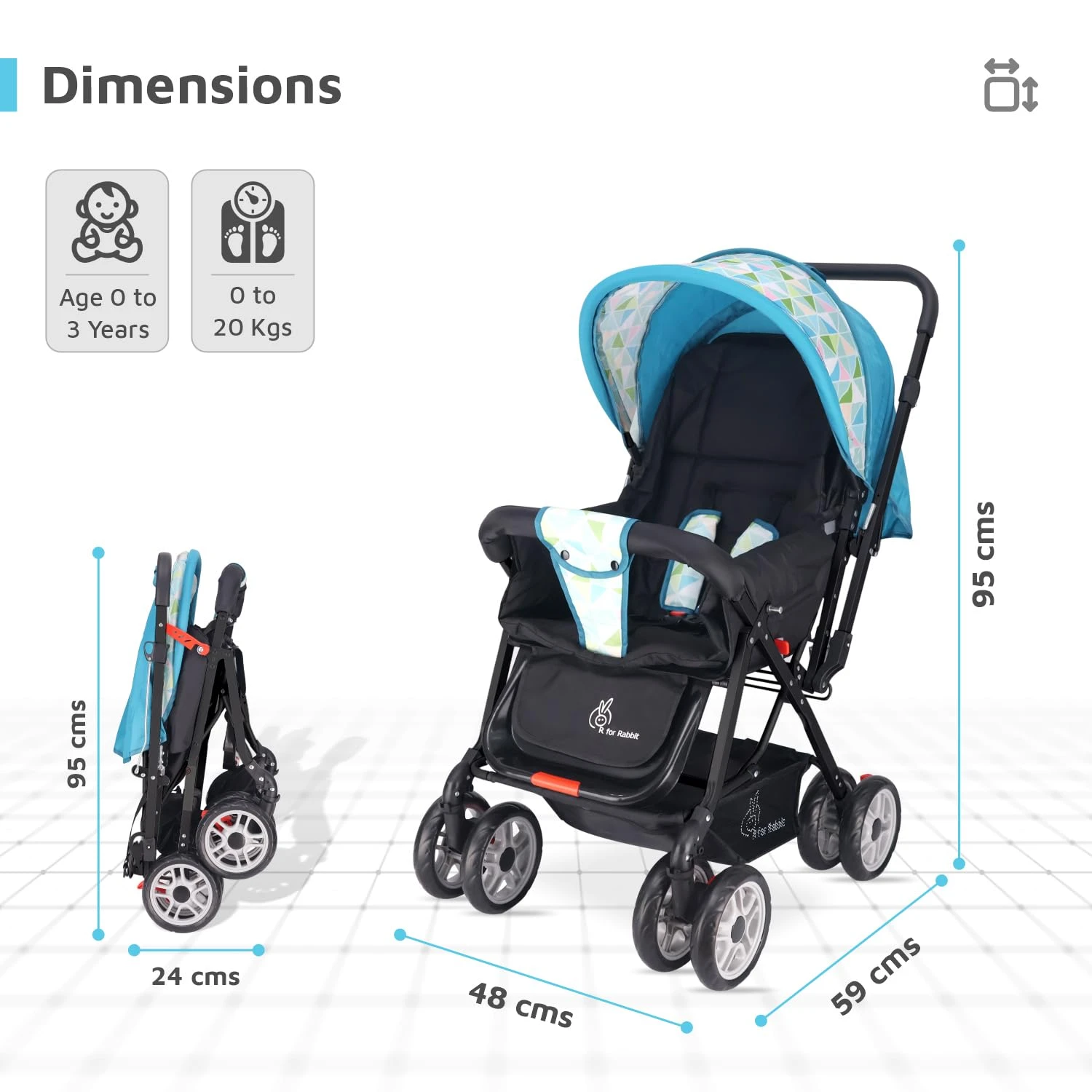 R for Rabbit Lollipop Lite Baby Stroller for 0 to 3 Years