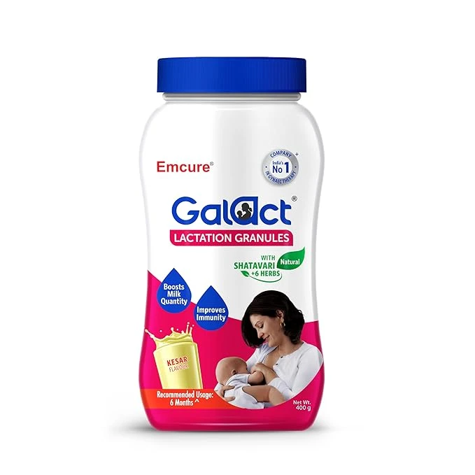 Galact Granules - Lactation Supplement with Shatavari to increase breast milk - Kesar flavour 400g