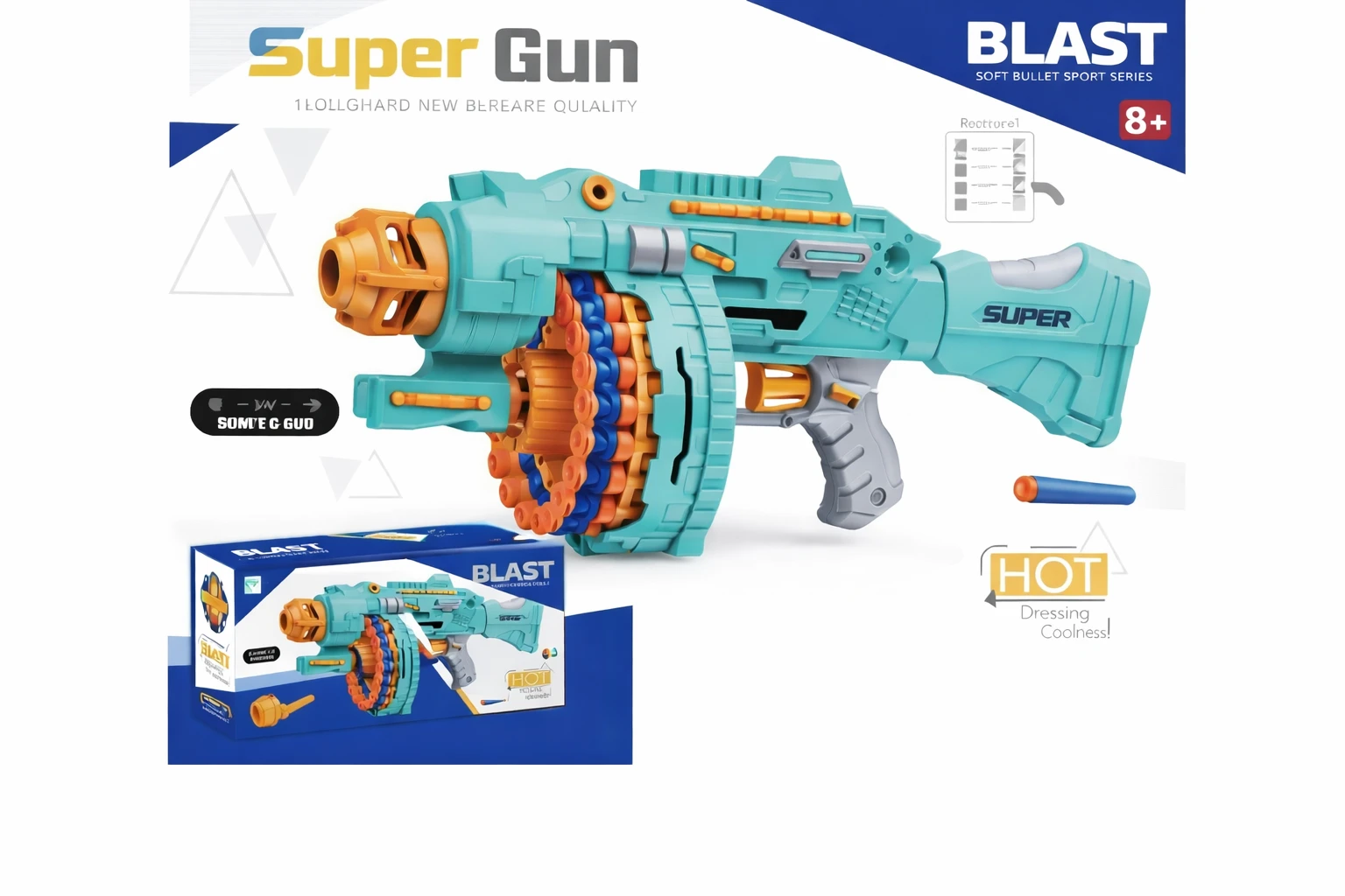FULLY AUTOMATIC SOFT BULLET BLAST GUN