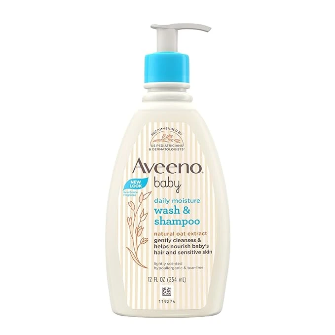 Aveeno Baby Daily Moisture Wash and Shampoo (354ml)