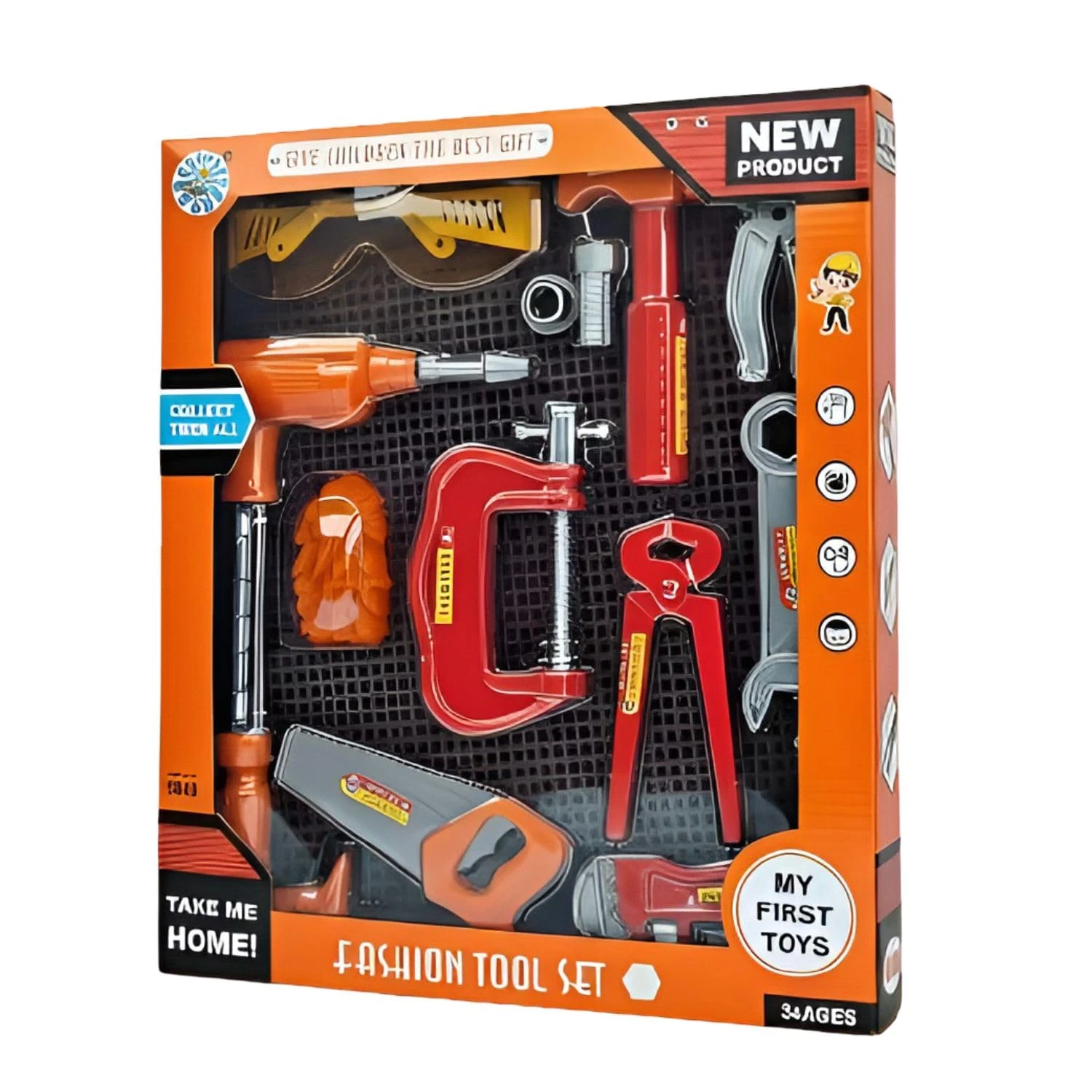Sun Toys Mechanics Tools Kit Toys for Kids Pretend Play Construction