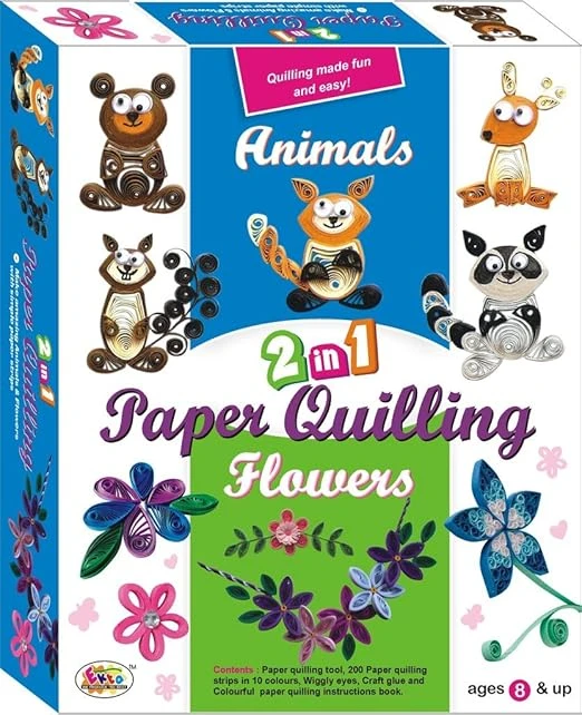 EKTA Kid Paper Quilling Set - Animals and Flowers Edition