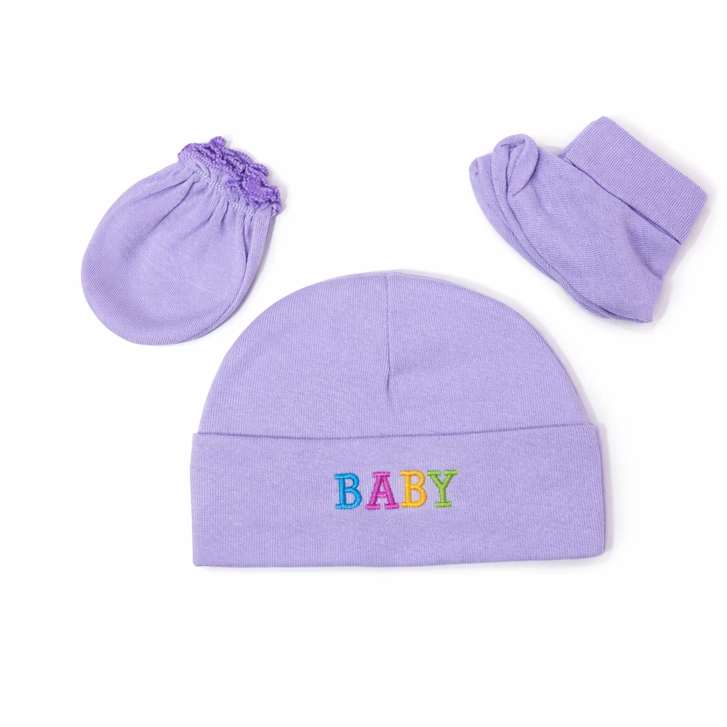 Baby Mitten, Booties & Cap Set – Soft Cotton Winter Essentials | Pack of 3