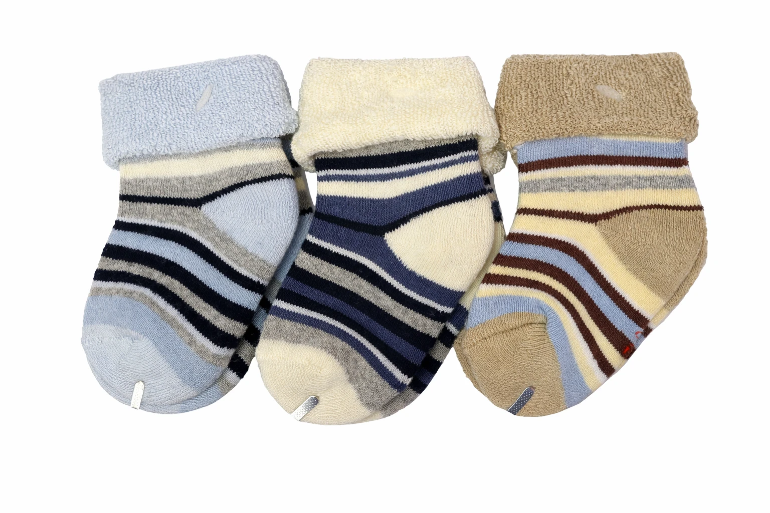 HLS Baby Socks Pack of 3 | Soft Cotton Striped Socks for Infants | 6–12 Months