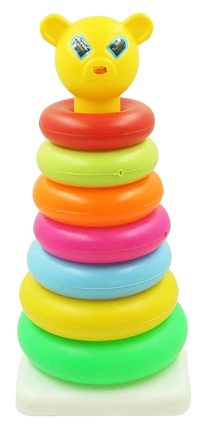 Plastic Teddy Stacking Ring Educational Tower Construction Toy