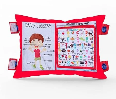 Soft Learning Cotton Pillow Book with English and Hindi Alphabets