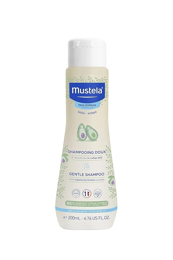 Mustela Baby & Kids Shampoo with 95% Plant-Based Ingredients | Gentle Baby Shampoo for Newborn, Toddler & Children | Babies Hair Shampoo | Tear-Free, Soap-Free – 6.76 fl oz (200 ml)